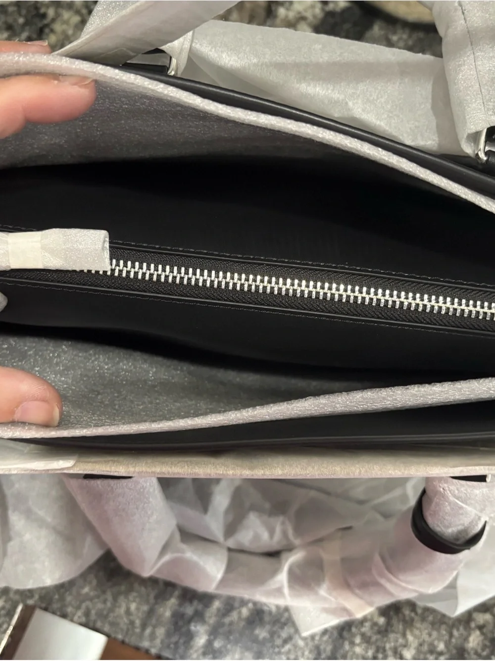 Michael Kors Black and Gray MK Signature Satchel and Jet Set matching wallet